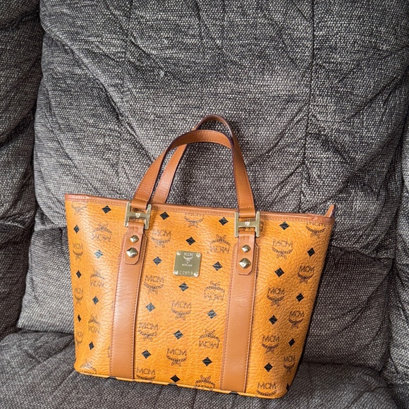 MCM Tan Visetos Tote Bag - Picture 1 of 7